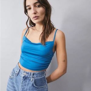 UO Blue Cropped Cami - Medium